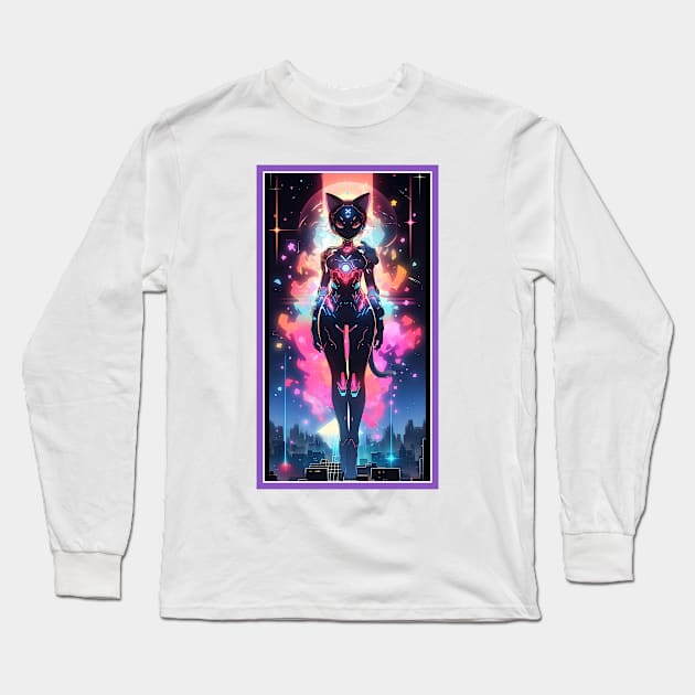 Anime Cute Cat Girl | Sci-Fi Manga Girl Anime Art Long Sleeve T-Shirt by AlNoah